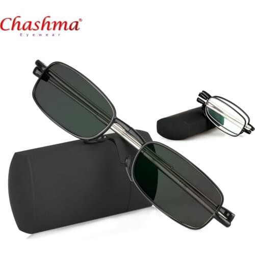 Chashma Mini Transition Sun Photochromic Read Glasses Quality Foldable Read Glasses Folding Reading Glasses Women Men With Case