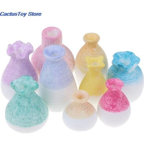 Ollhouse Miniatures 1:12 Accessories Flower Pot Mini Vase Pots Doll House Garden Furniture Clay Porcelain Flowerpot
