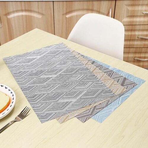PVC Rectangle Coaster Stand Hot Dining Placemat For Table Pads Heat Resistant Drink Holder Cup Pad Mantel Individual Drying Mat