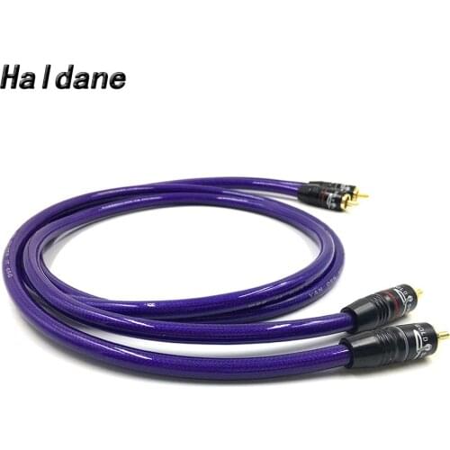 Haldane Pair Type-4 Gold Plated RCA Audio Cable 2x RCA Male to Male Interconnect Audio Cable with Van Den Hul MC SILVEB-IT 65