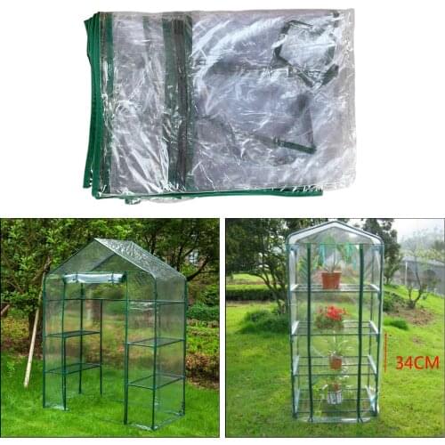 Transparent PVC 4 Tier Cover Replacement fits for Mini Greenhouse Gardening Flowerpot Outdoor Portable