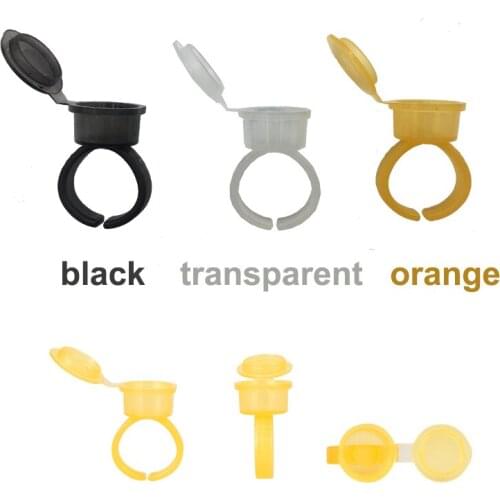 50pcs Transparent Ink Ring Cup Disposable Tattoo Ink/Glue Microblading Supplies Tattoo Accessory Microblading Eyebrow PMU Supply