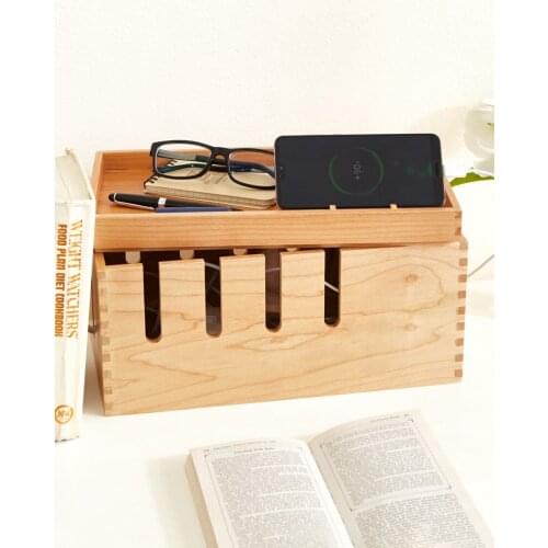 Western solid wood junction box socket shield wire storage box sundries storage coffee table storage box MJ