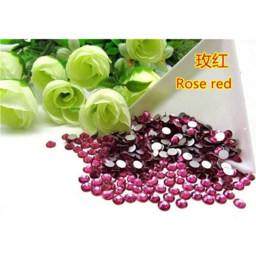 Rose Red 3D Nail Art Rhinestones SS5 1.7-1.8mm 1440pcs Flatback Non HotFix Strass Crystals For Nails Jewelry