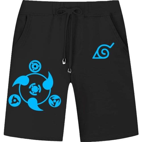 Summer Funny Print Shorts Men Cotton Goku Black Hot Pockets Waistband Mens Shorts Knee Fashion Sweatpants Casual