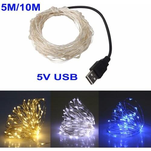 LED String Light 5M/10M 5v usb Waterproof LED Copper Wire String Christmas Festival Wedding Party Garland Decoration Fairy Light