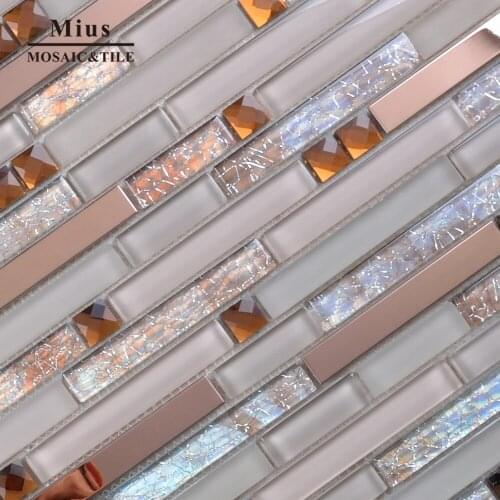 Mirror glass mosaic mix metal mosaic tile