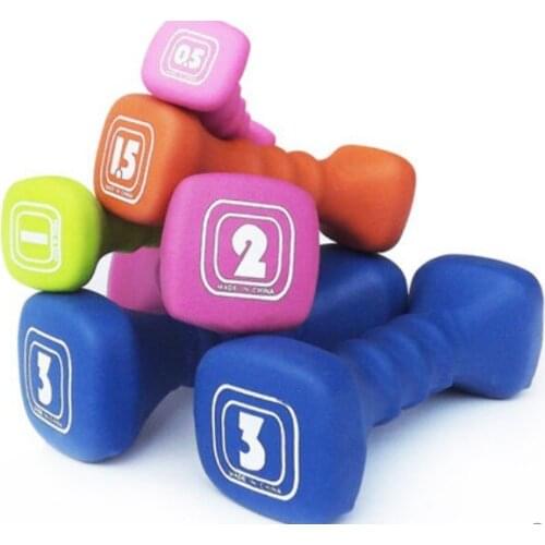 0.5kg*2pcs yoga aerobics Dumbbell plastic Dip in Dumbbell fitness training dumbbell