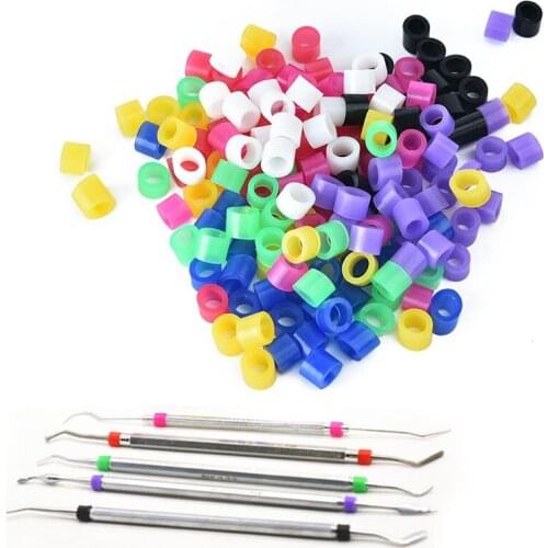 Universal Silicone Dental Instrument Color Code Rings Multi-Color Autoclavable Disinfection Orthodontic Circle 100Pcs/bag