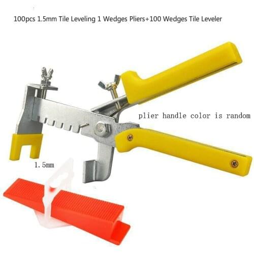 100pcs Tile Leveling 1 Wedges Pliers+100 Wedges Tile Leveler Spacers For Tiling Tools Insert Ceramic Tile Leveling Pliers