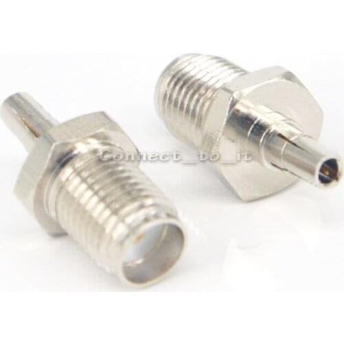 100 Pieces SMA to CRC9 adapter SMA female to CRC9 male coax connector adapter nickelplated straight