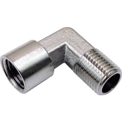 2 pcs Brass Pipe Fitting Male To Female Street Elbow Equal Nickel Plated 1/8" 1/4" 3/8" 1/2" BSPP