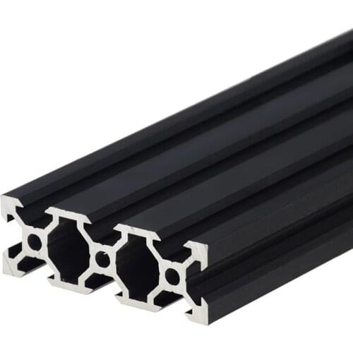 2Pcs/lot BLACK 2060 V-Slot European Standard Anodized Aluminum Profile Extrusion 100-600mm Length Linear Rail for CNC 3D Printer