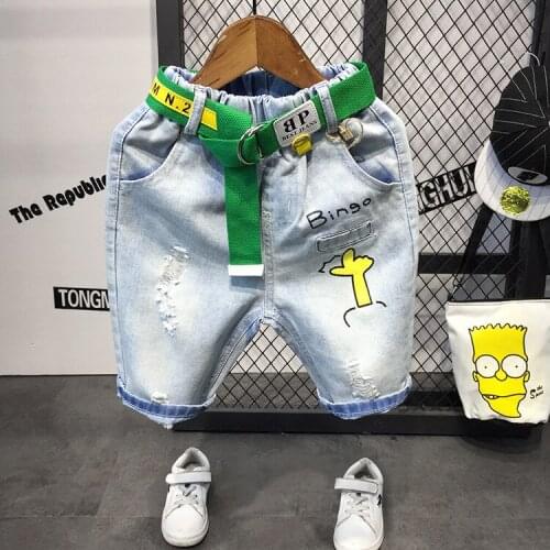 2021 Boys Denim Shorts Baby Boy Knee Length Pants 2-7 Years Kids Summer Casual Jeans Childrens Cowboy Short Pants