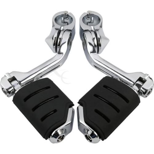 32mm Long Angled Engine Highway Guard Bar Footpeg Footrest Mount Kit For Harley Honda