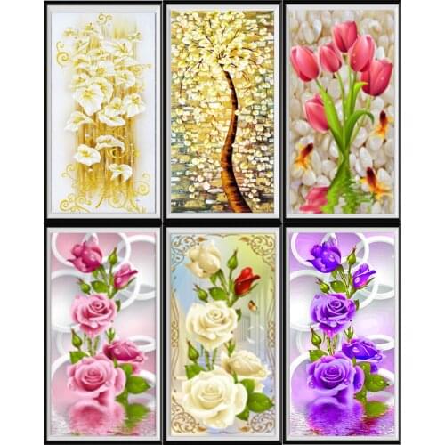 5d Diy Diamond Painting Porch Rose Rhinestone Embroidery Imitation Cross Stitch Mosaic Home Decoration Handmade Gifts