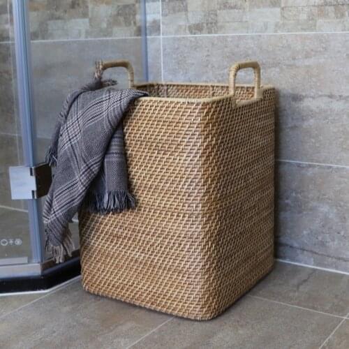 American Storage Basket Rattan Dirty Clothes Laundry Basket Clothing Dirty Clothes Storage Basket Rattan Basket Storage