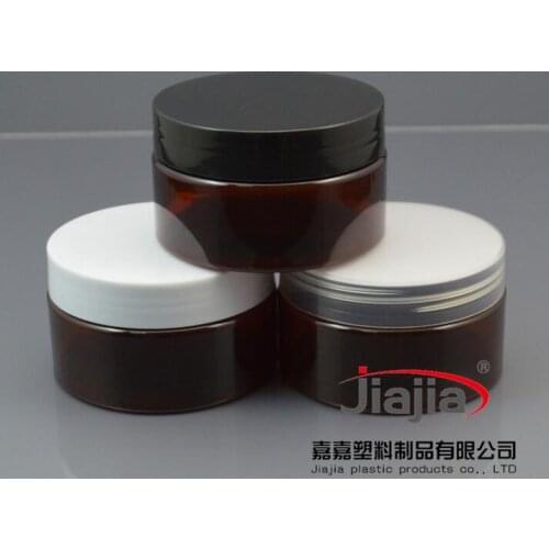 Free shipping100ml brown Jar with black/white/clear PP cap.Empty Container for Styling Gel Hair Wax 100g Cream Jar PET Packaging