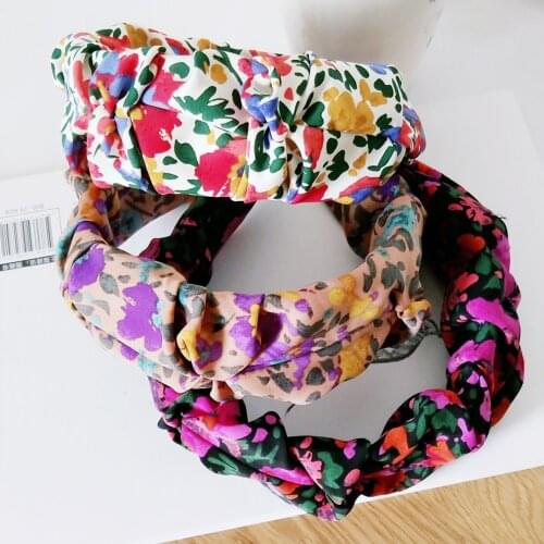 Bohemia Flower Print Headbands Hair Hoops New Beach Colored Cotton Fashion Floral Print Headwear Head Wrap Headbands Wholesale
