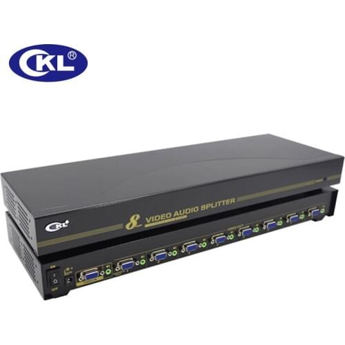 CKL 2/4/8 Port VGA Splitters with Audio 450Mhz 2048*1536 Supports DDC DDC2 DDC2B Transmission Distance up to 75M Metal Case