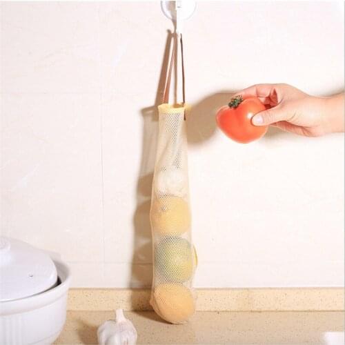 Fruit Vegetable Storage Mesh Bag Hollow Breathable Garlic Onion Hanging Pocket Multifunctional Kitchen Organizer CP-JD975