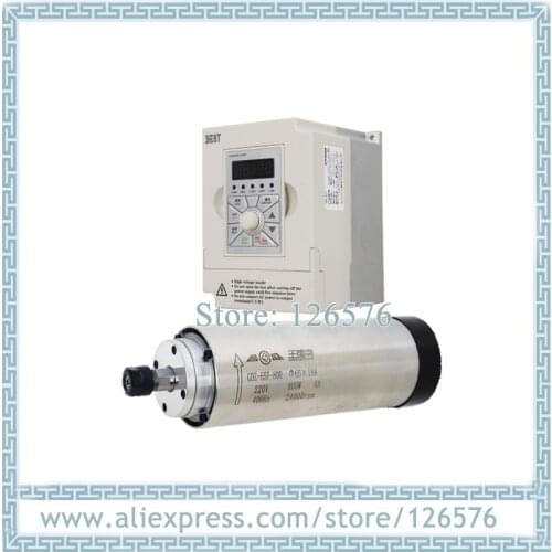 800W 24000RPM Air cooled spindle motor ER11 AC220V 4 bearing spindle motor & 1.5Kw VFD Inverter
