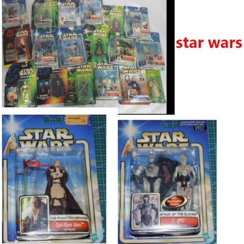 3.75 Inch Star Wars SAGA Figures Toy Qui-Gon Jinn C-3PO Dolls Model Collection Attack of the Clone Action Figure Toys Kids Gift