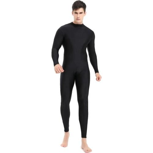 Speerise Adult Unisex Mock Neck Long Sleeve Unitard Men Spandex Unitards Bodysuit Full Length Gymnastics Dance Wear Catsuit