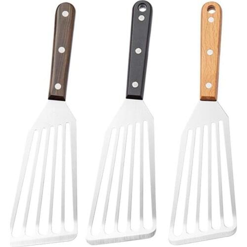 Justdolife Cooking Turner Stainless Steel Cooking Steak Spatulas Beef Meat Egg Kitchen Shovel Non-stick Turners Utensil