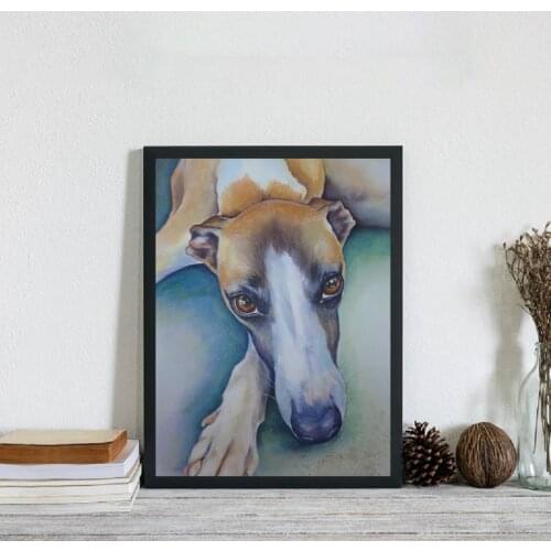 Whippet Dog Animal Wall Art Canvas Poster And Print Canvas Painting Oil Decorative Picture Nursery Kids Room Bedroom Home Decor