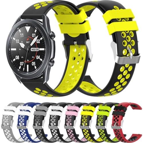 Silicone Replacement Breathable Band For Samsung Galaxy Watch 3 41mm 45mm strap for Gear S3 Frontier watchbands