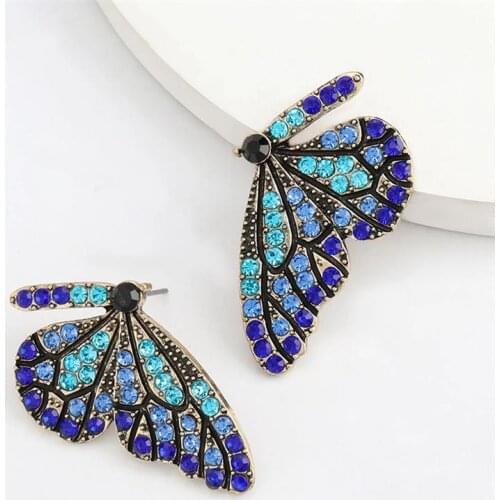 Vintage Butterfly Stud Earrings For Women Metal Retro Fashion Pierced Earrings Cute Butterflies Earring Party Jewerly