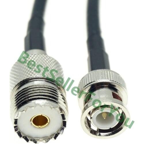 RG58 Crimp Cable BNC Male Jack To UHF SO239 Female Plug RF Coaxial Coax Wire Connector 15cm 20cm 30cm 50cm 100CM