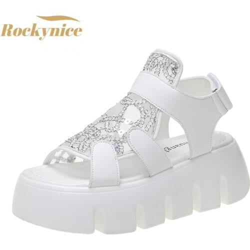 High Platform Slippers Sandals 2021 Women Thick Sole Bling Sandalias Chunky Slides Summer Casual Beach Sandals Zapatillas Mujer