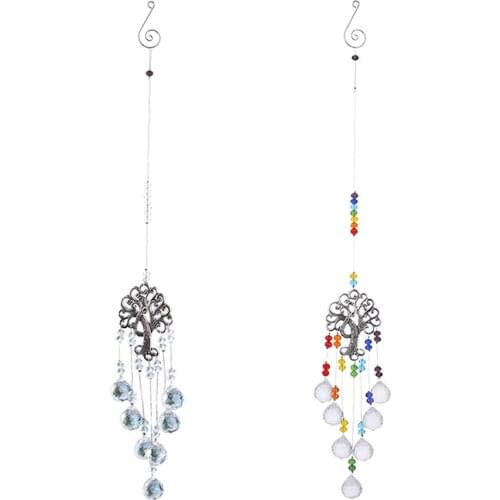 Seven Pearl Crystal Reflective Prisms Hanging Rainbow Chaser Lighting Accessories for Window Curtains Home Garden Car LampDecor