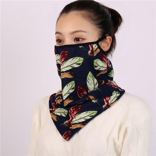 Women Face Scarves Winter Bandana Magic Neck Scarf Print Ring Coll Warm Mask Unisex Cycling Mouth Cover Breathable Mascarillas