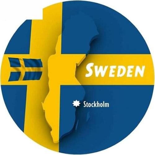 SZWL Creative Sweden Map Flag Decal Waterproof Vinyl Car Sticker for Fuel Cap Windows Bumper Laptop Auto Accessories,13cm*13cm