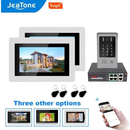 720P WiFi IP Video Door Phone Video Intercom 7'' Touch Screen Free App Remote Unlock Code Keypad RFIC Card Access Control System