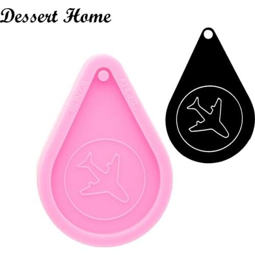 DY0809 Bright Resin Craft Aircraft tag Keychain Mould ,Resin Silicon Mold keyring , DIY Epoxy Jewellery Making