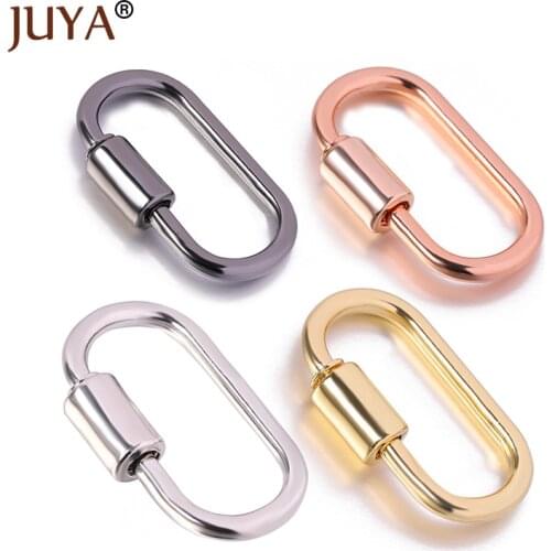 Juya 4pcs/Lot Alloy Fastener Screw Clasp Lock Hook Spiral Clasps Accessories for DIY Woman Necklace Luxury Jewelry Making