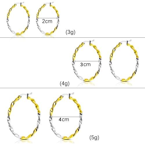 Hot Fashion Color Gold Big Metal Earrings For Women Girls Stainless Steel Hyperbole Large Round Earrings Female Jewelry Gifts