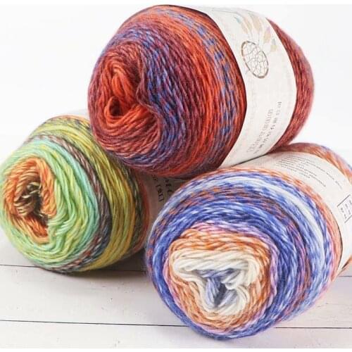 100g Color Dyed Yarn Knitting DIY Crochet Wool Rainbow Shawl Hat Coat Wool Woven SCARF Hand Knitted Wool Knitting Accessories