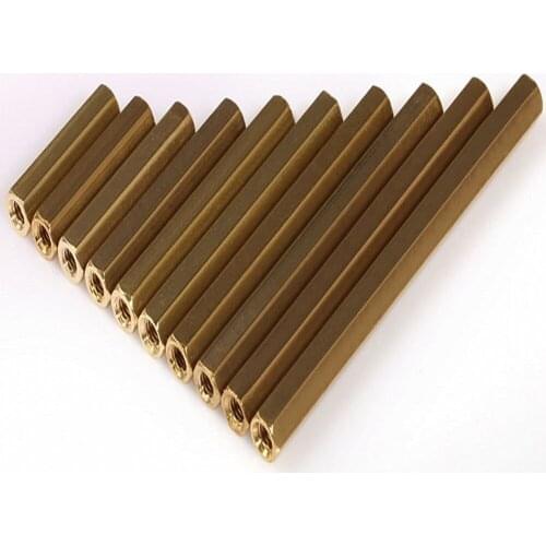 100pcs M3x60mm Brass Hex Female Female Standoff Pillar Stud Mount Spacer Hexagon PCB Motherboard Hollow Bolt Screw L=60MM