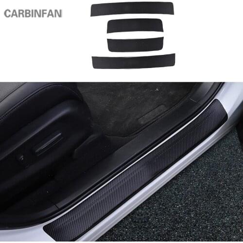 4Pcs Carbon Fiber Vinyl Sticker Door sill guard Interior Car Accessories Door Plate Stickers For Honda Fit Jazz GK5 2014-2019