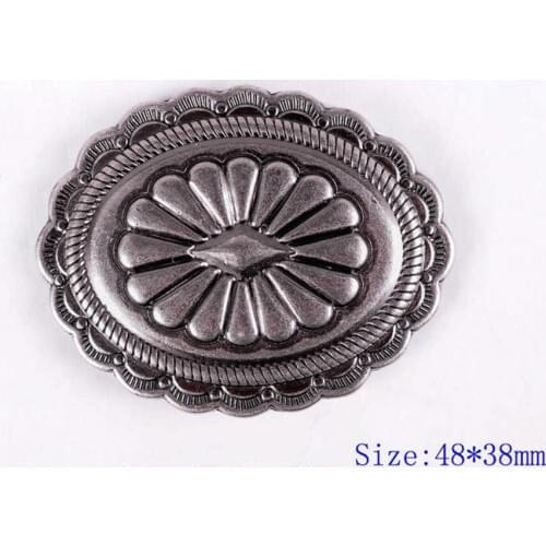 6X Heavy-Duty Vintage Silver Southeast American Tribal Flower Symbol Belt Leather Craft Conchos Screwback