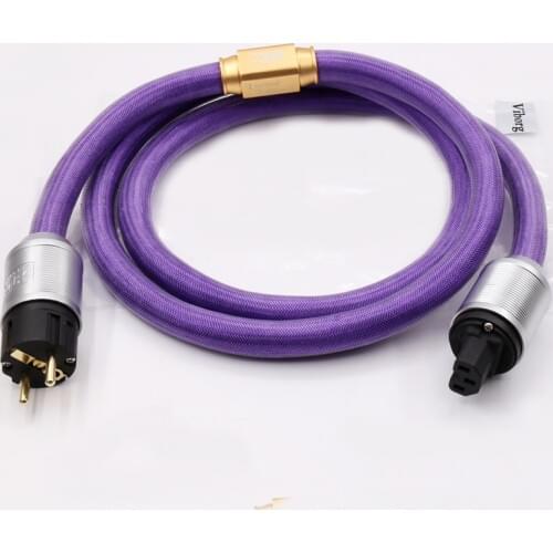 Free shipping 1pcs XlO Limited Edition 24K gold plated EU AC Power Cord HIFI audio power cable extension adapter 1.8M