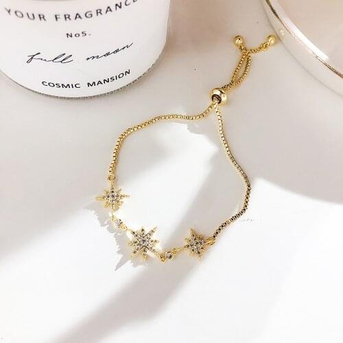Eight-pointed Star Zircon Bracelet For Women Snowflake Adjustable Bracelet Party Fine Jewelry Gift Accessories Girls Jewelry