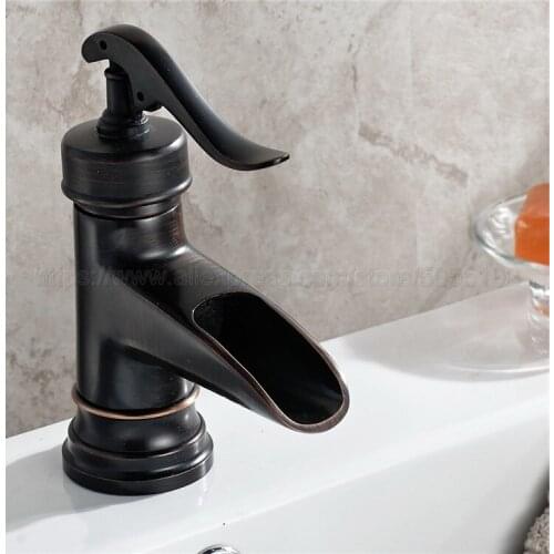 Oil Rubbed Bronze Bathroom Faucet Basin Sink Faucet Single Handle Water Taps Deck Mounted znf432