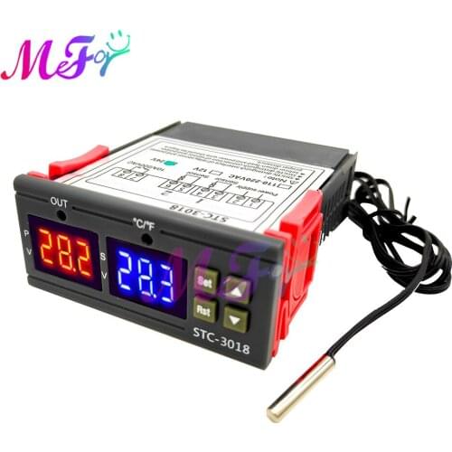 STC-3018 LED Digital Temperature Controller Switch Sensor 1M Probe Thermostat Thermoregulator Incubator 12V 24V 110V 220V