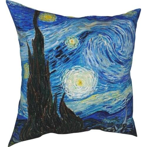 Van Gogh Vincent Starry Night Pillowcover Decoration Art Impressionism Cushions Throw Pillow for Car Double-sided Printing